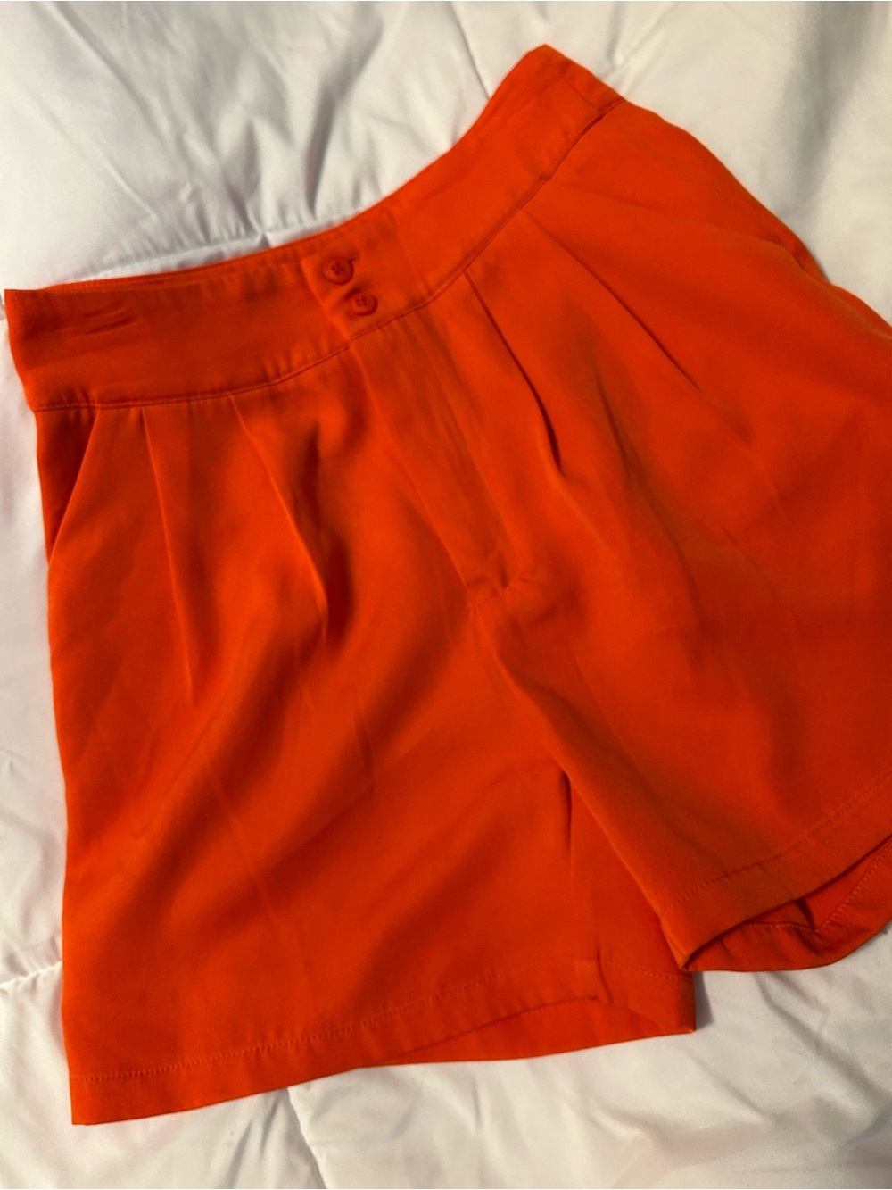 T.J.Maxx Bright Orange Pleated Women's Bermuda Shorts